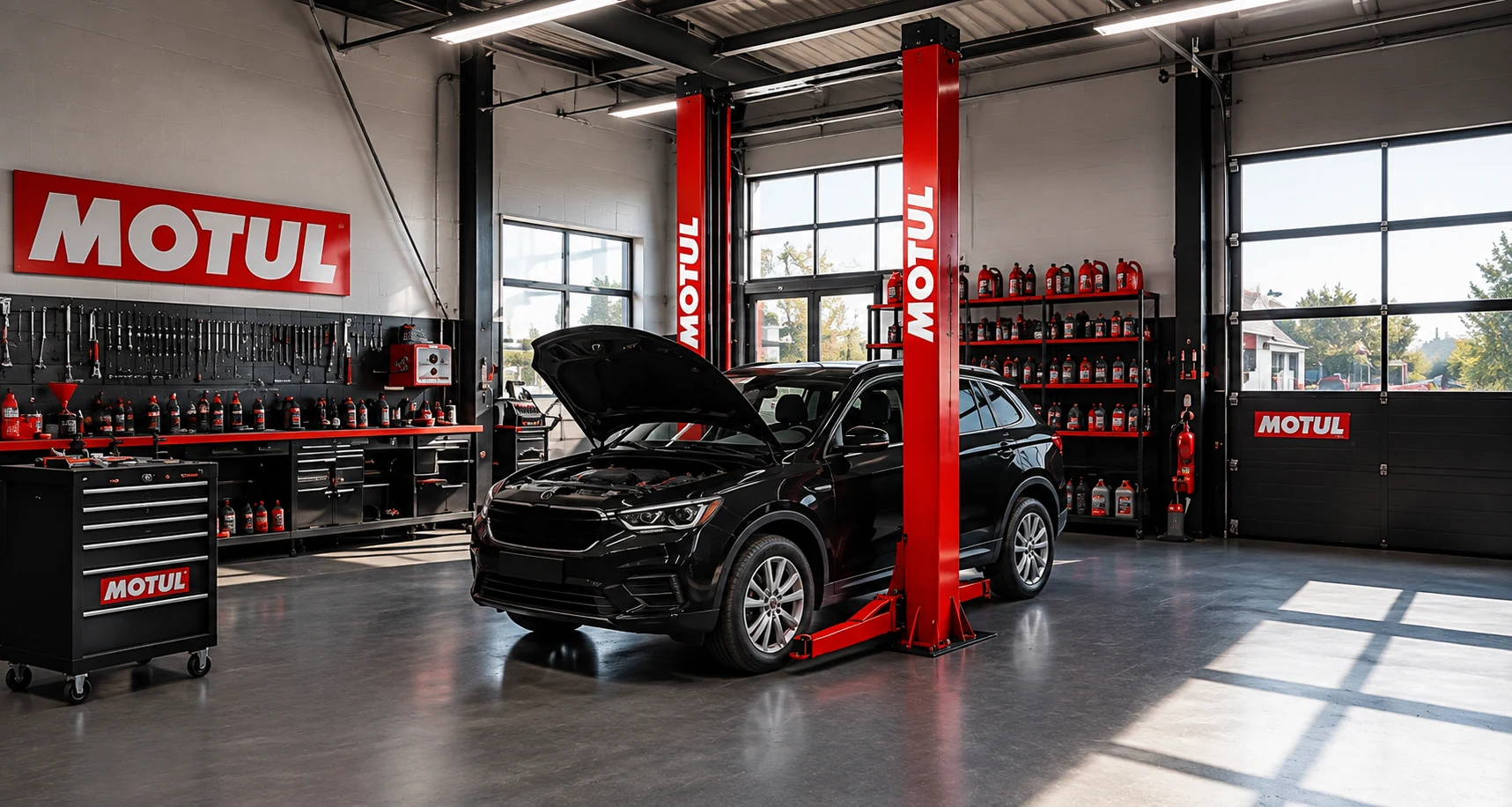 Автомобиль в сервисной зоне MOTUL